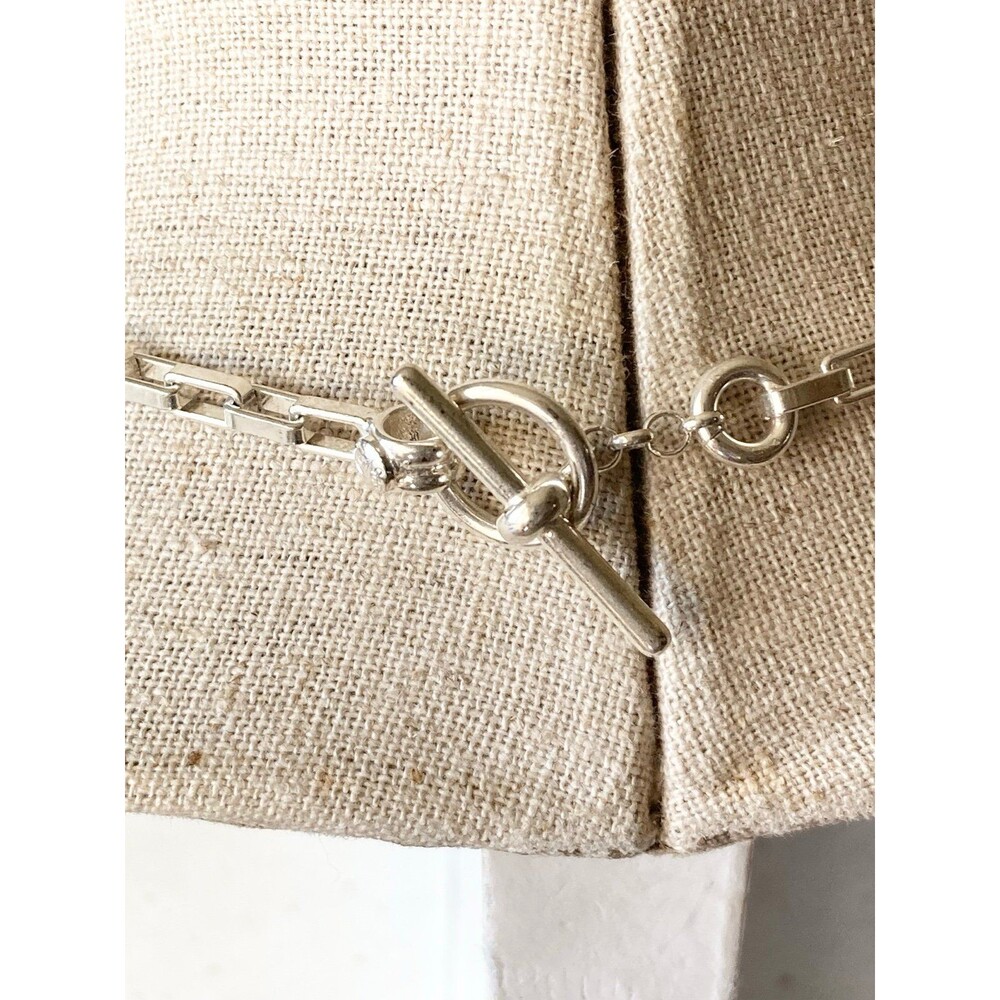 925 Italy Sterling Silver Rectangular Link Chain … - image 4